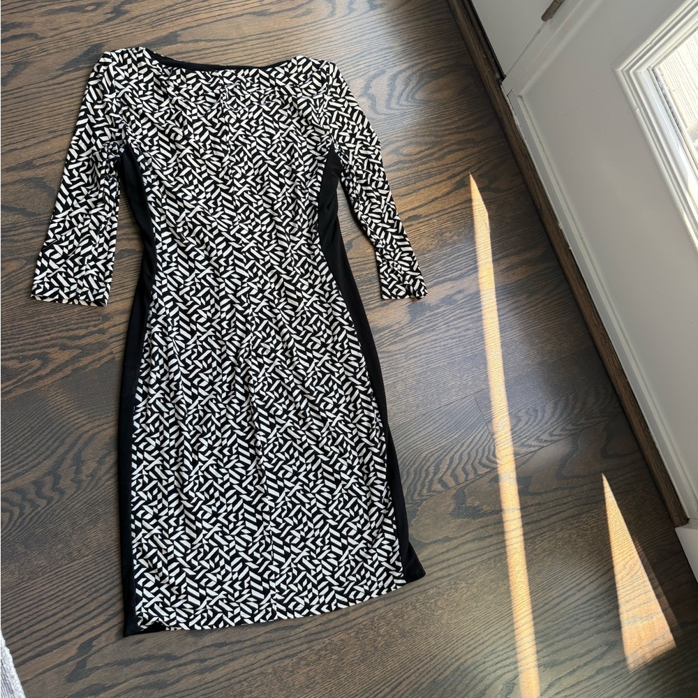 Elegant Black and White Patterned Dress